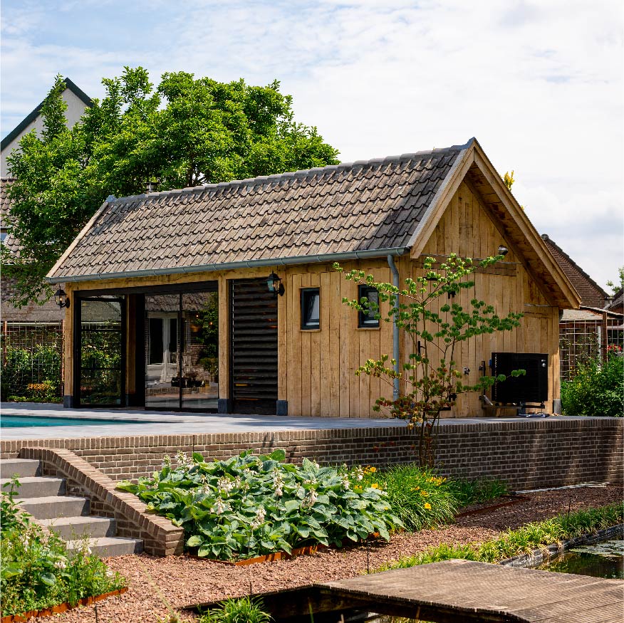 Eikenhouten poolhouse